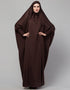 Muslimah Smoking Sleeve Tie at Back Ready To Wear Instant Full Size Jeresy JiIbab Front View